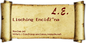 Lisching Enciána névjegykártya